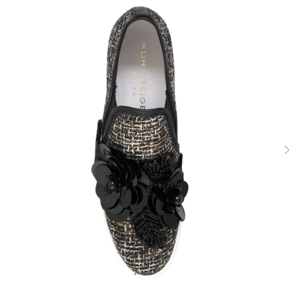 Kurt Geiger Lamont Low Top Sneakers, platform tweed embellished shoes size 37